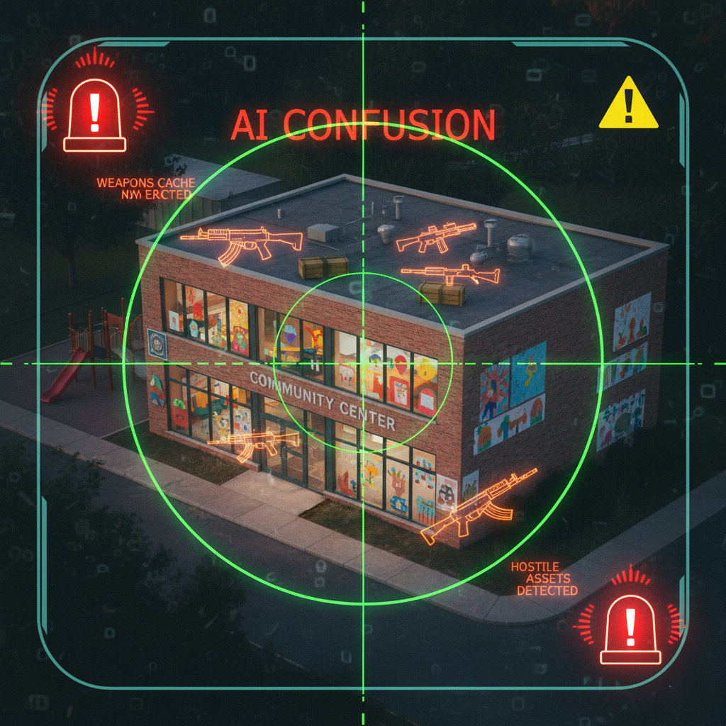 Drone mistakenly targeting a civilian building