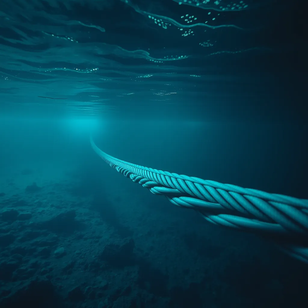 Submarine Internet Cable on Seabed