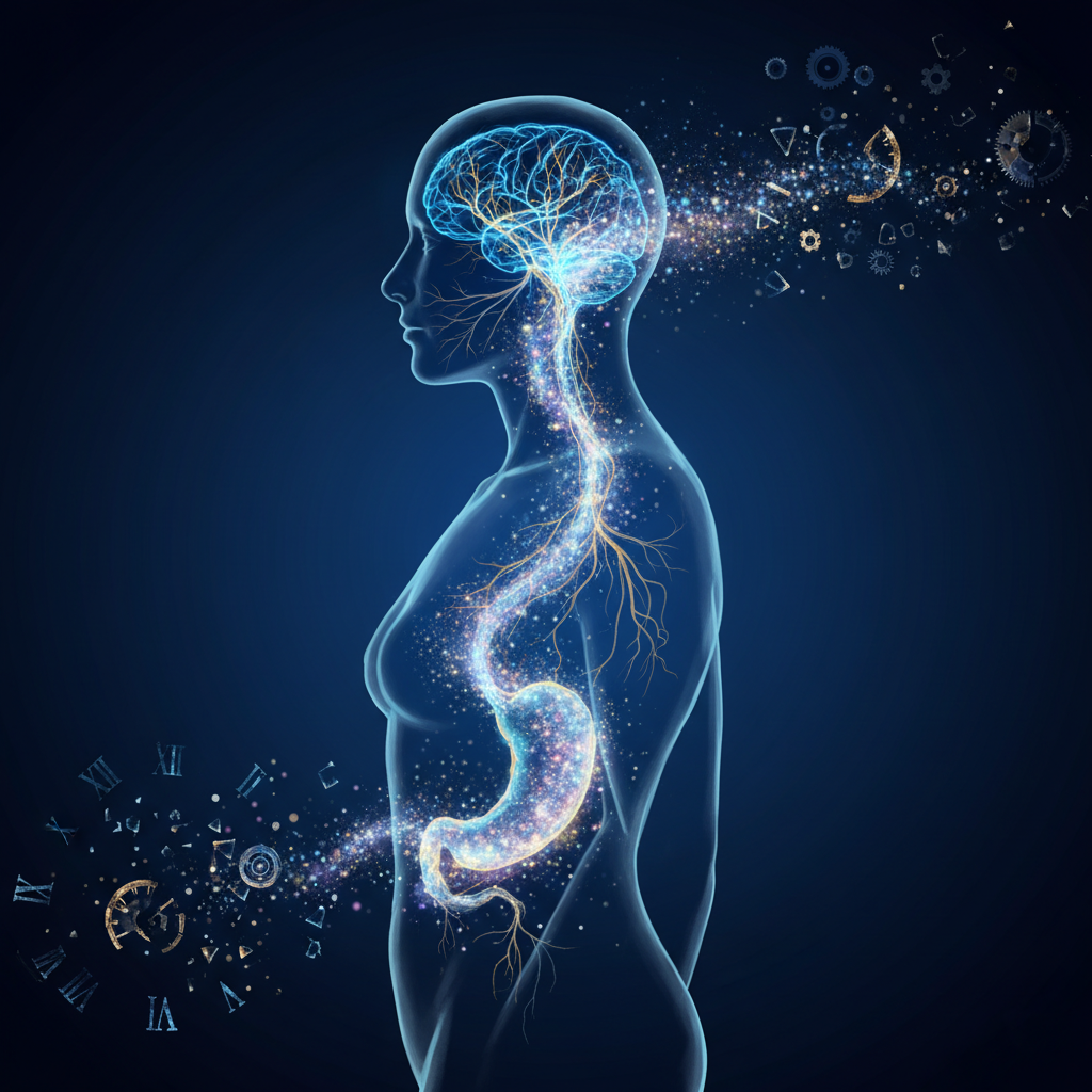 Conceptual illustration of a person sensing a future event through intuition