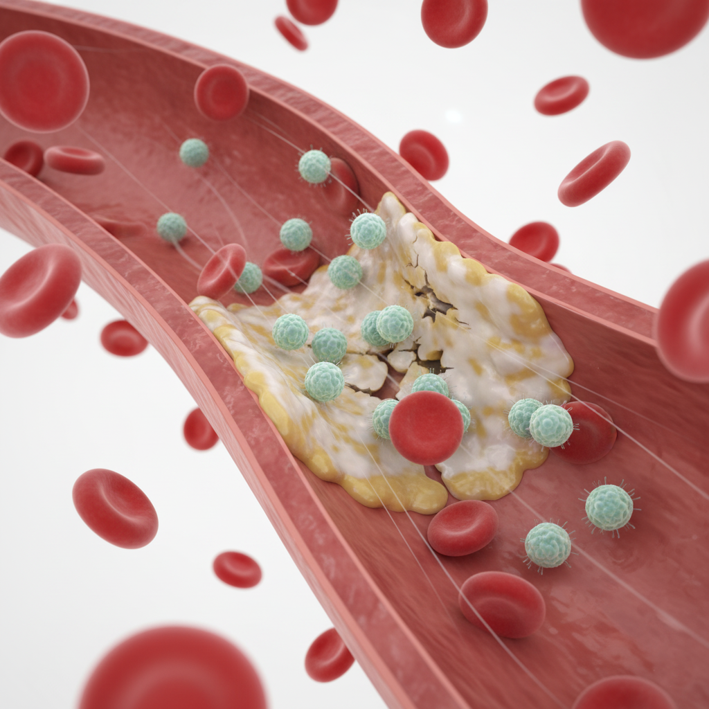 Illustration of biobots cleaning plaque from an artery